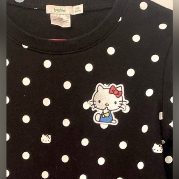 Hello Kitty Other - Hello Kitty Black Polka Dot Kids Sweatshirt